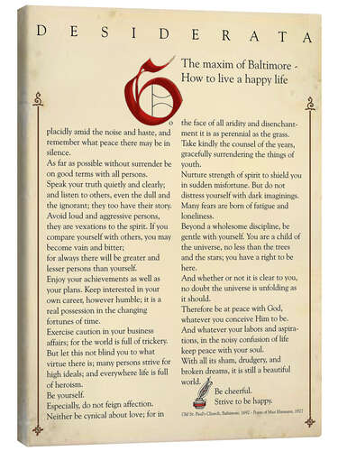 Canvas print Desiderata I