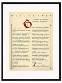 Gerahmter Kunstdruck Desiderata (Englisch) I