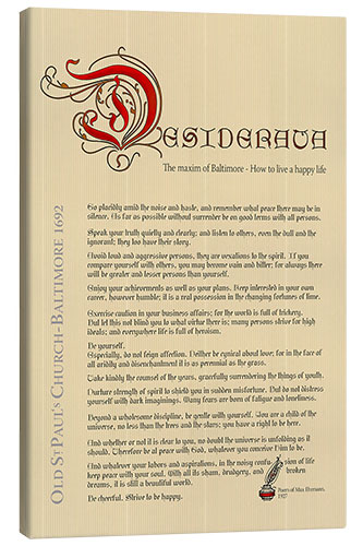 Leinwandbild Desiderata (Englisch) III