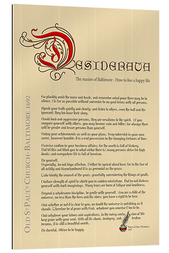 Galleritryk Desiderata (engelsk) III