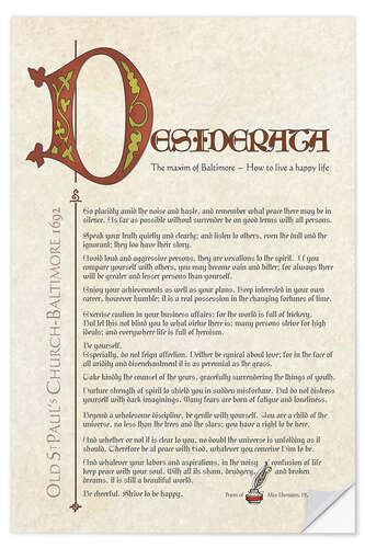 Wandsticker Desiderata (Englisch) IV