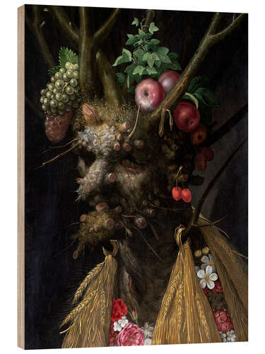 Quadro de madeira Four Seasons in One Head