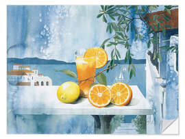 Wall sticker Glass with oranges