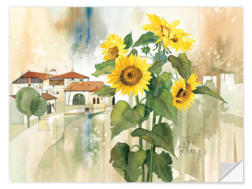 Vinilo para la pared Sunflower greetings