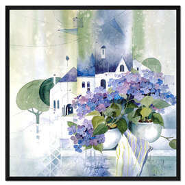 Gerahmter Kunstdruck Hortensien