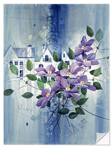 Sticker mural View with clematis