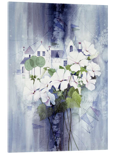 Acrylic print View with sweet peas