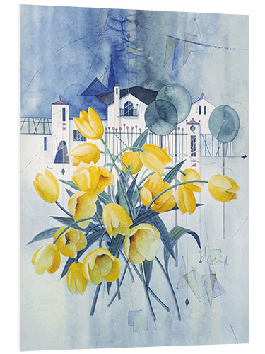 Foam board print View with tulips