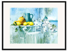 Gerahmter Kunstdruck Aquarell aus dem Süden