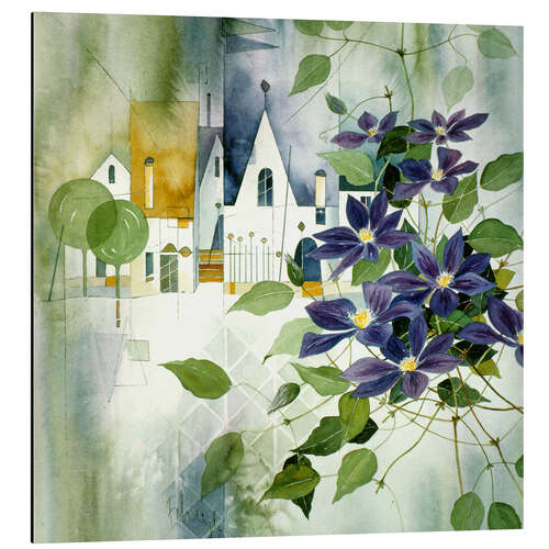 Stampa su alluminio Rural impression with clematis