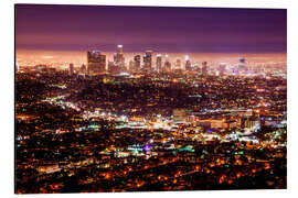 Aluminium print Los Angeles at night