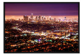 Gerahmter Kunstdruck Los Angeles bei Nacht