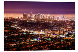 Foam board print Los Angeles at night