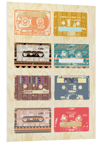 Cuadro de PVC Vintage Tapes Collage