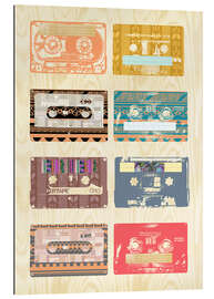 Tableau en plexi-alu Collage de cassettes vintage