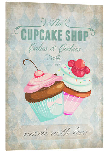 Acrylglasbild Cupcake Shop