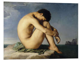 Bilde på skumplate Young Male Nude Seated beside the Sea