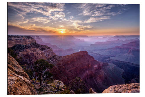 Aluminium print Sunset at Grand Canyon