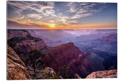 Tableau en plexi-alu Sunset at Grand Canyon