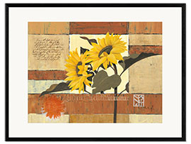 Impresión de arte enmarcada Rhapsody of Sunflowers