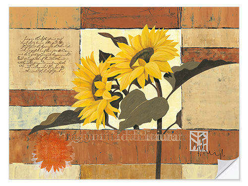 Vinilo para la pared Rhapsody of Sunflowers
