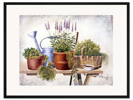 Gerahmter Kunstdruck Gartenkraeuter
