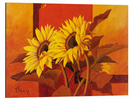 Aluminium print Two sunflowers III