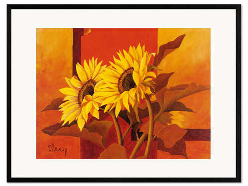 Gerahmter Kunstdruck Zwei Sonnenblumen III