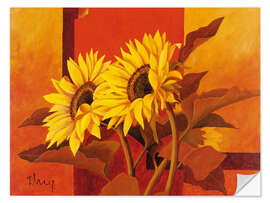 Naklejka na ścianę Two sunflowers III