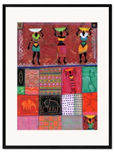 Impressão artística com moldura Patchwork Africa