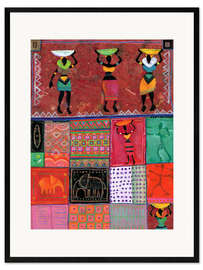 Impressão artística com moldura Patchwork Africa