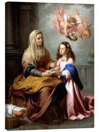 Canvas-taulu  Saint Anne teaching the Virgin to read - Bartolomé Esteban Murillo