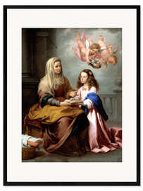 Plakat artystyczny premium w ramie Saint Anne teaching the Virgin to read