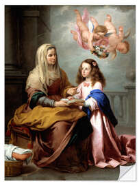 Selvklæbende plakat Saint Anne teaching the Virgin to read