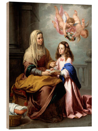 Holzbild Saint Anne teaching the Virgin to read