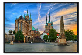 Gerahmter Kunstdruck Dom von Erfurt