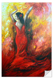 Selvklebende plakat Flamenco female dancer II