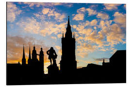 Tableau en aluminium Coucher de soleil à Halle-sur-Saale