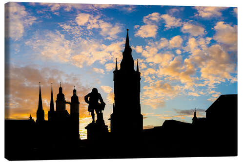 Canvas print Sunset in Halle/Saale