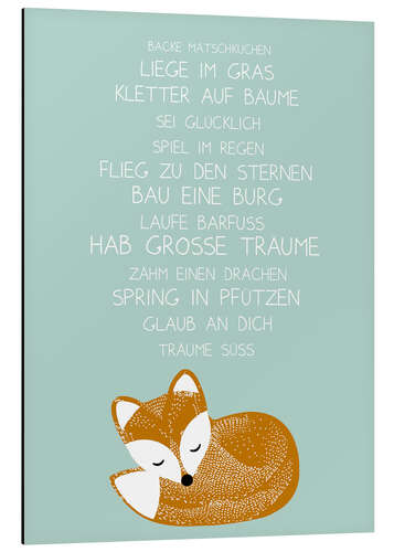 Alumiinitaulu Fox Poem (German)