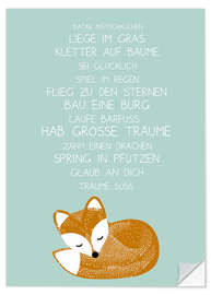 Wandsticker Hab große Träume mit Fuchs
