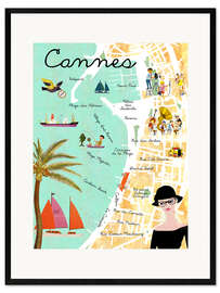 Plakat artystyczny premium w ramie Cannes vintage Collage