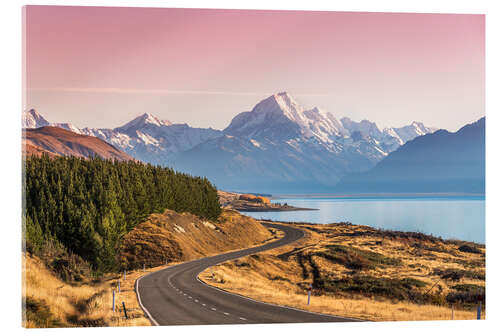 Akryylilasitaulu Road to Aoraki, New Zealand