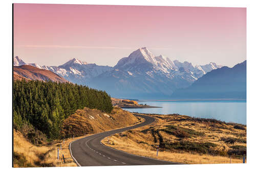 Obraz na aluminium Road to Aoraki, New Zealand