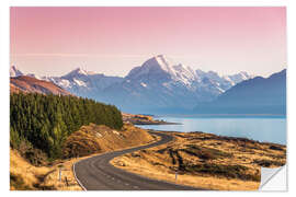Naklejka na ścianę Road to Aoraki, New Zealand