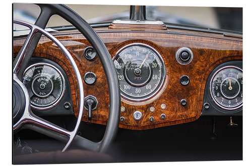 Aluminium print Cockpit of Classic Car