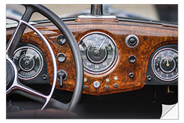 Selvklebende plakat Cockpit of Classic Car