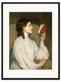 Gerahmter Kunstdruck Fräulein Auras, das rote Buch