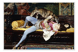 Wall print  A Young Page, Playing with a Greyhound - Giovanni Boldini