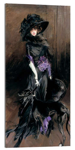 Gallery print Portrait of La Marchesa Luisa Casati with greyhound